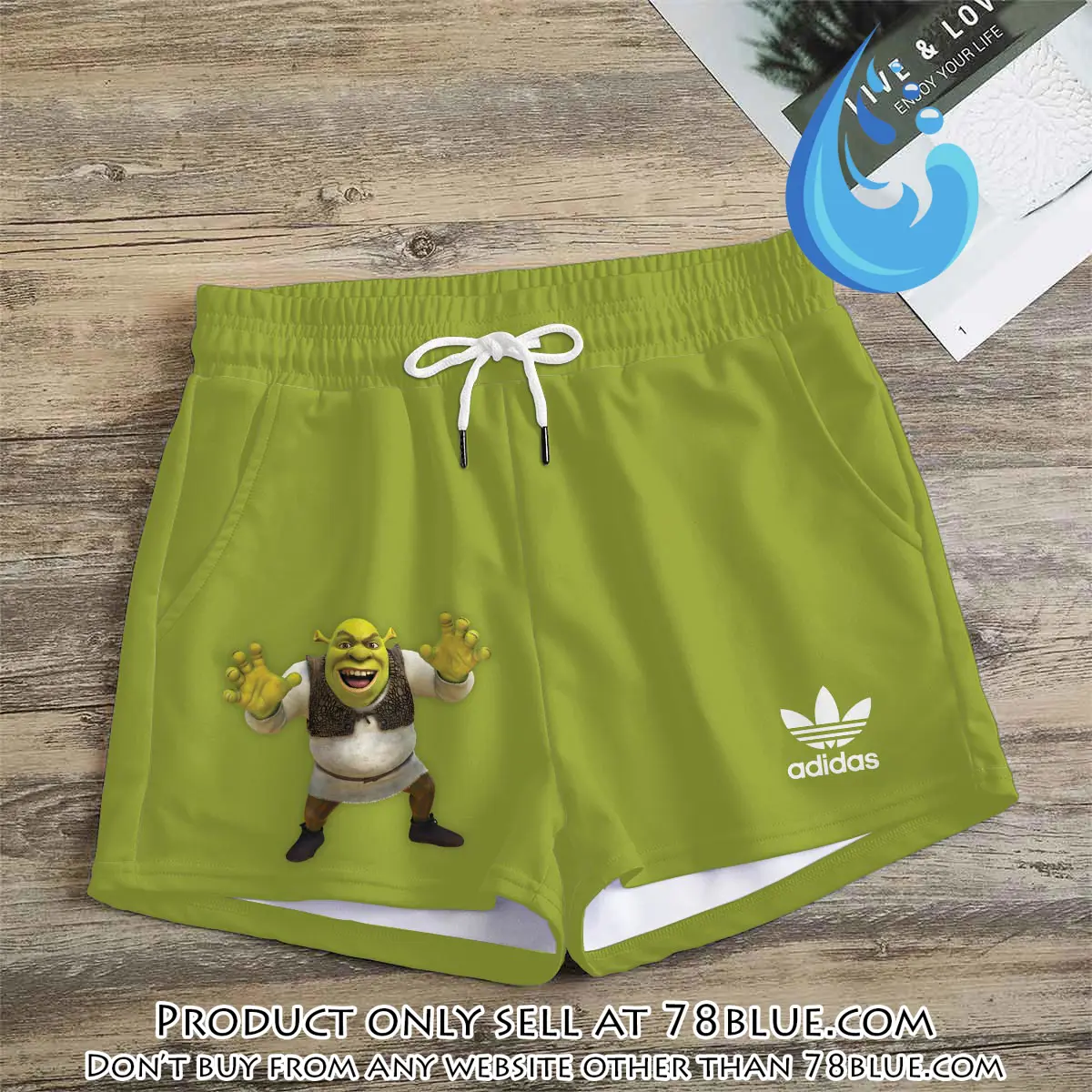 Premium shrek in adidas women shorts lady beach shorts wms1085 78b2048996